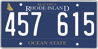 RI license plate 457615