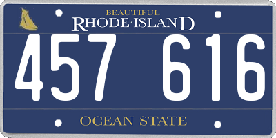 RI license plate 457616