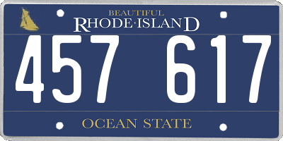 RI license plate 457617