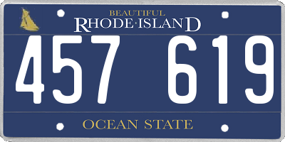 RI license plate 457619