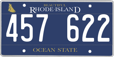 RI license plate 457622