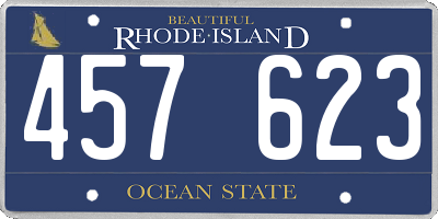 RI license plate 457623