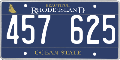 RI license plate 457625