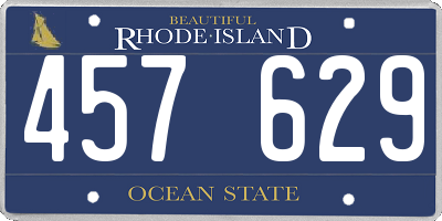 RI license plate 457629
