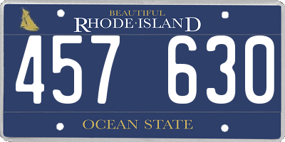 RI license plate 457630