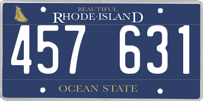 RI license plate 457631