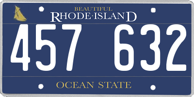 RI license plate 457632