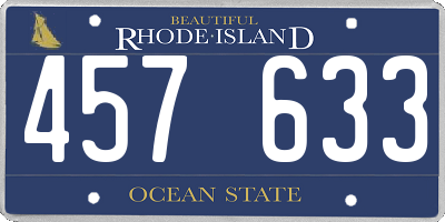 RI license plate 457633
