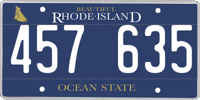 RI license plate 457635