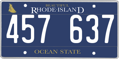 RI license plate 457637