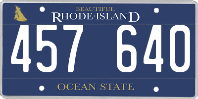 RI license plate 457640