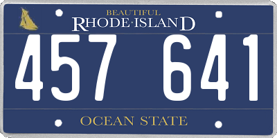 RI license plate 457641
