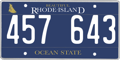 RI license plate 457643