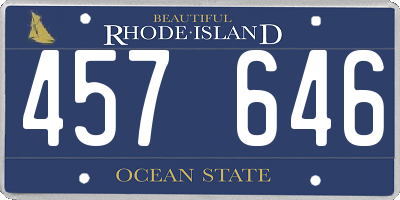 RI license plate 457646