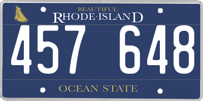RI license plate 457648