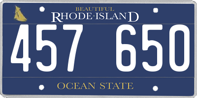 RI license plate 457650