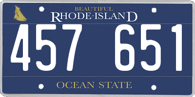 RI license plate 457651