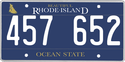 RI license plate 457652