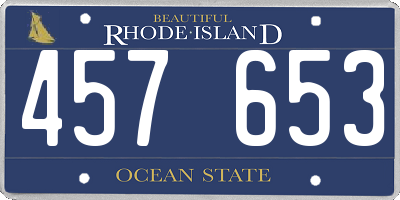 RI license plate 457653