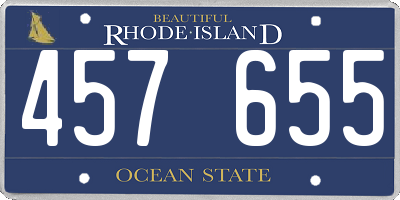 RI license plate 457655