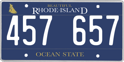 RI license plate 457657