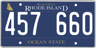 RI license plate 457660