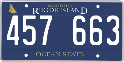 RI license plate 457663