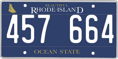 RI license plate 457664