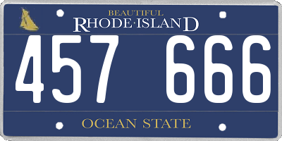 RI license plate 457666