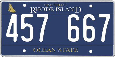 RI license plate 457667