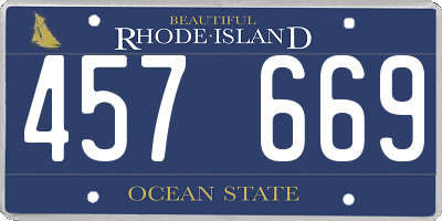 RI license plate 457669