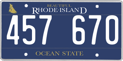 RI license plate 457670