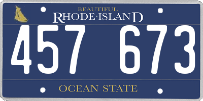 RI license plate 457673