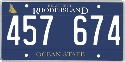 RI license plate 457674