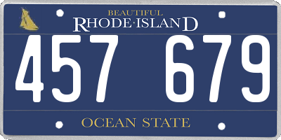 RI license plate 457679
