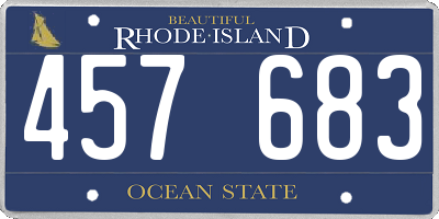 RI license plate 457683