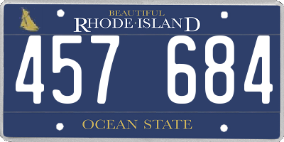 RI license plate 457684