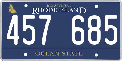 RI license plate 457685