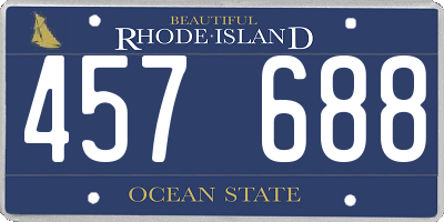 RI license plate 457688