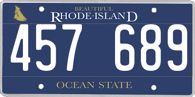 RI license plate 457689
