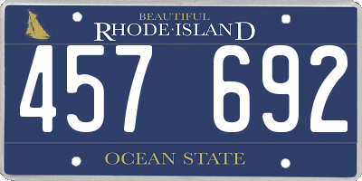 RI license plate 457692