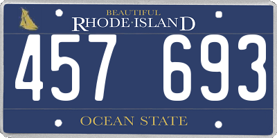 RI license plate 457693