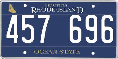 RI license plate 457696