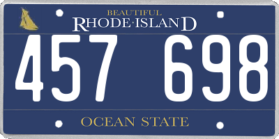 RI license plate 457698