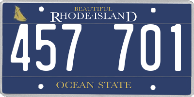 RI license plate 457701