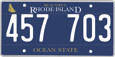 RI license plate 457703
