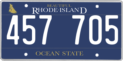 RI license plate 457705