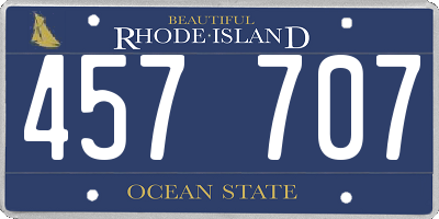RI license plate 457707