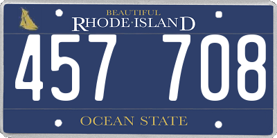 RI license plate 457708
