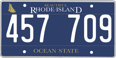 RI license plate 457709
